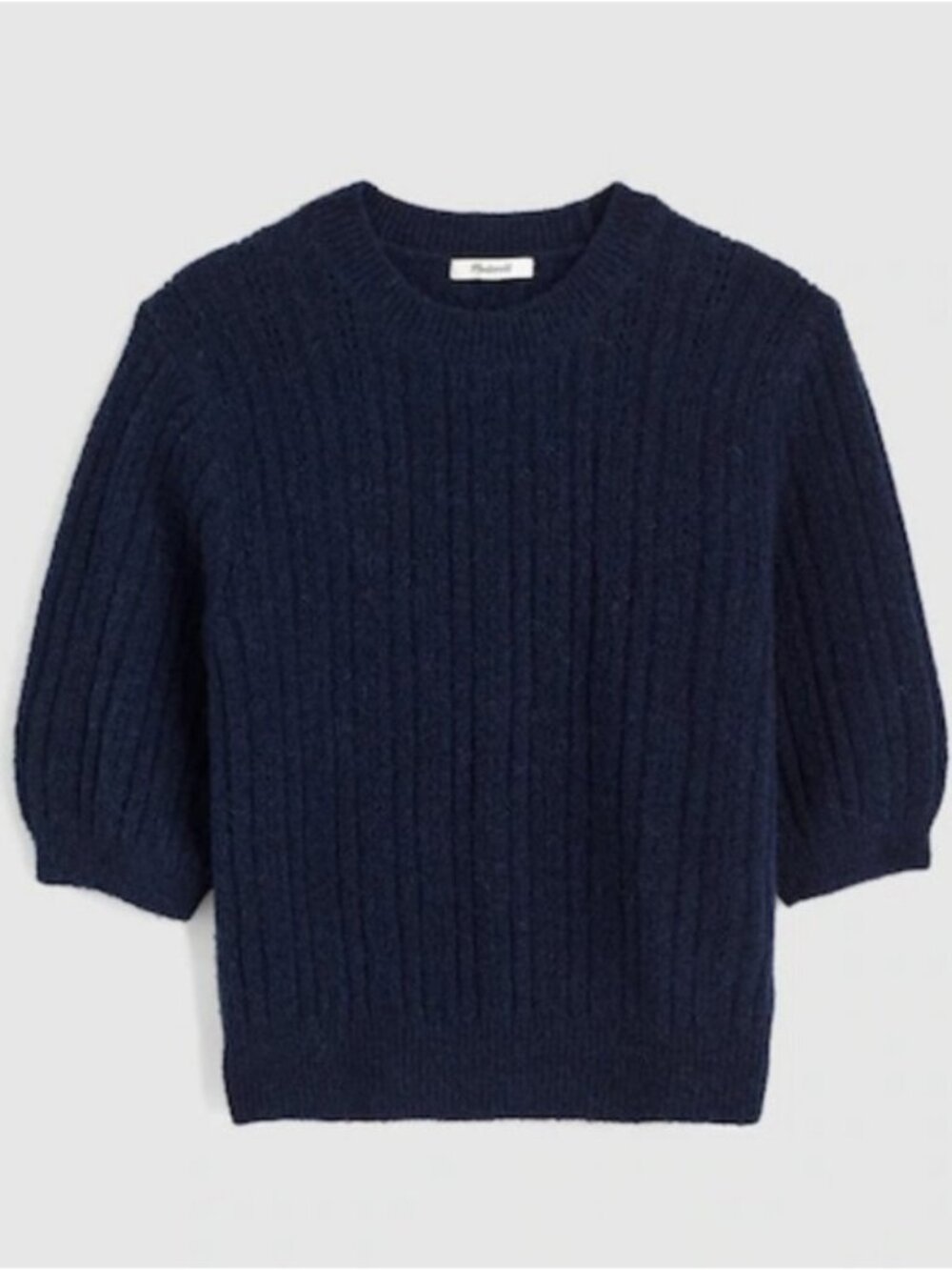 Madewell Cloudsoft Charm Stitch Hazel Sweater Tee New Small Navy Blue Preppy